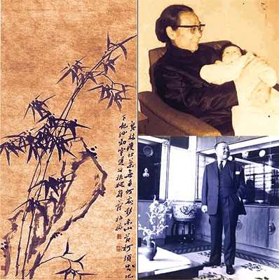 Bamboo and rock in Hong Kong Museum of Art: Chow Kwok Qiao Zhen, with her grandson, Hallam and Edward T. Chow