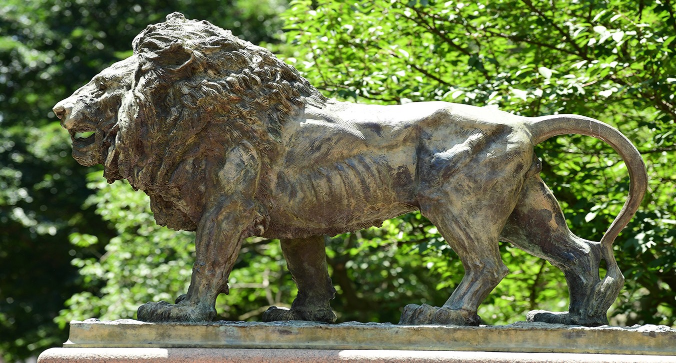 Statue of the Columbia University lion 