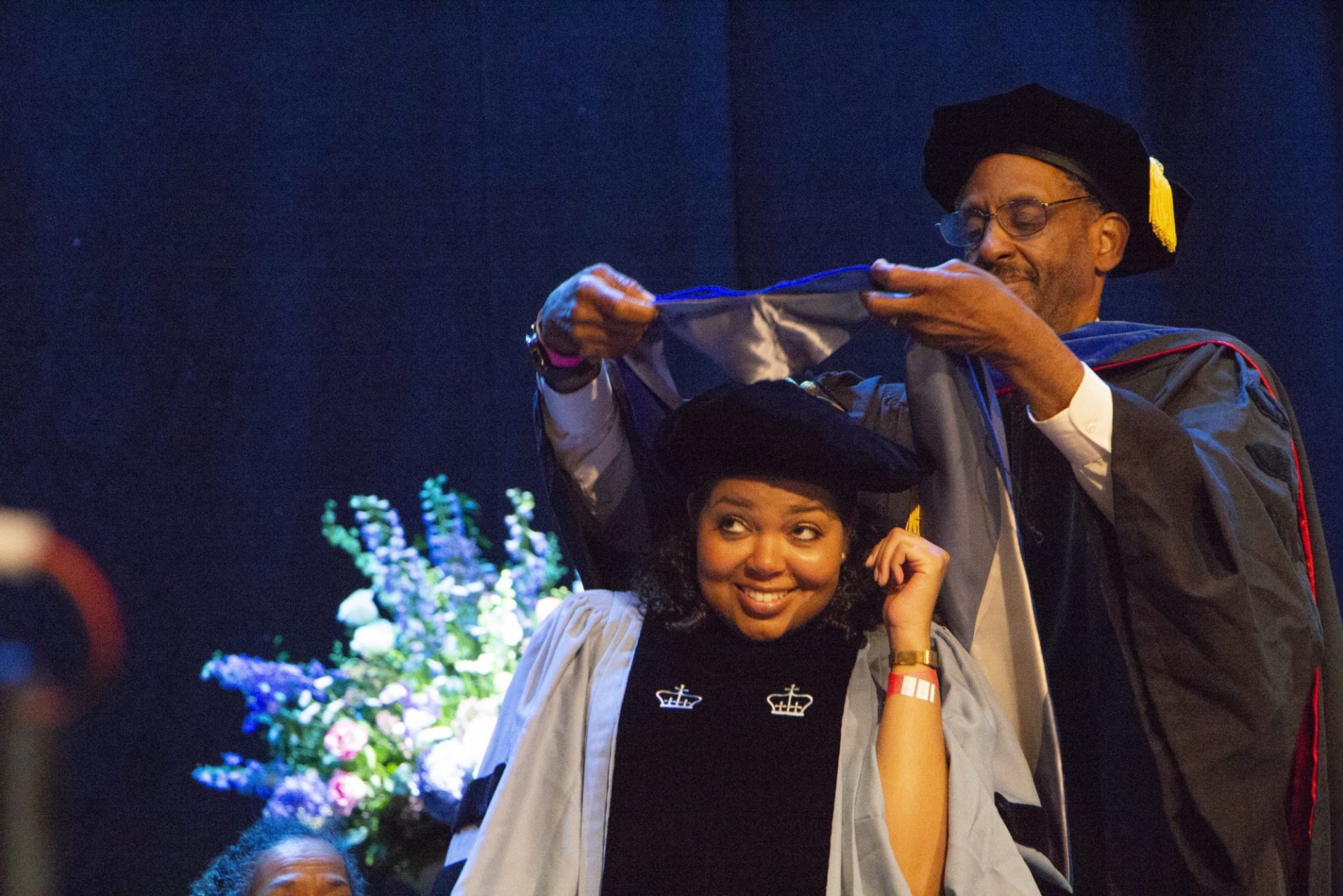 CSSW PhD graduate receiving her shawl.