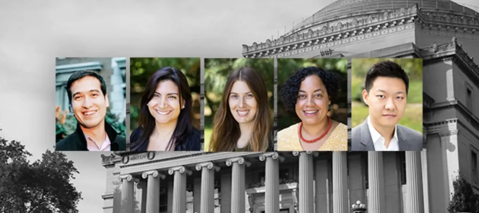 Image of 5 Phd students imposed across Low Library
