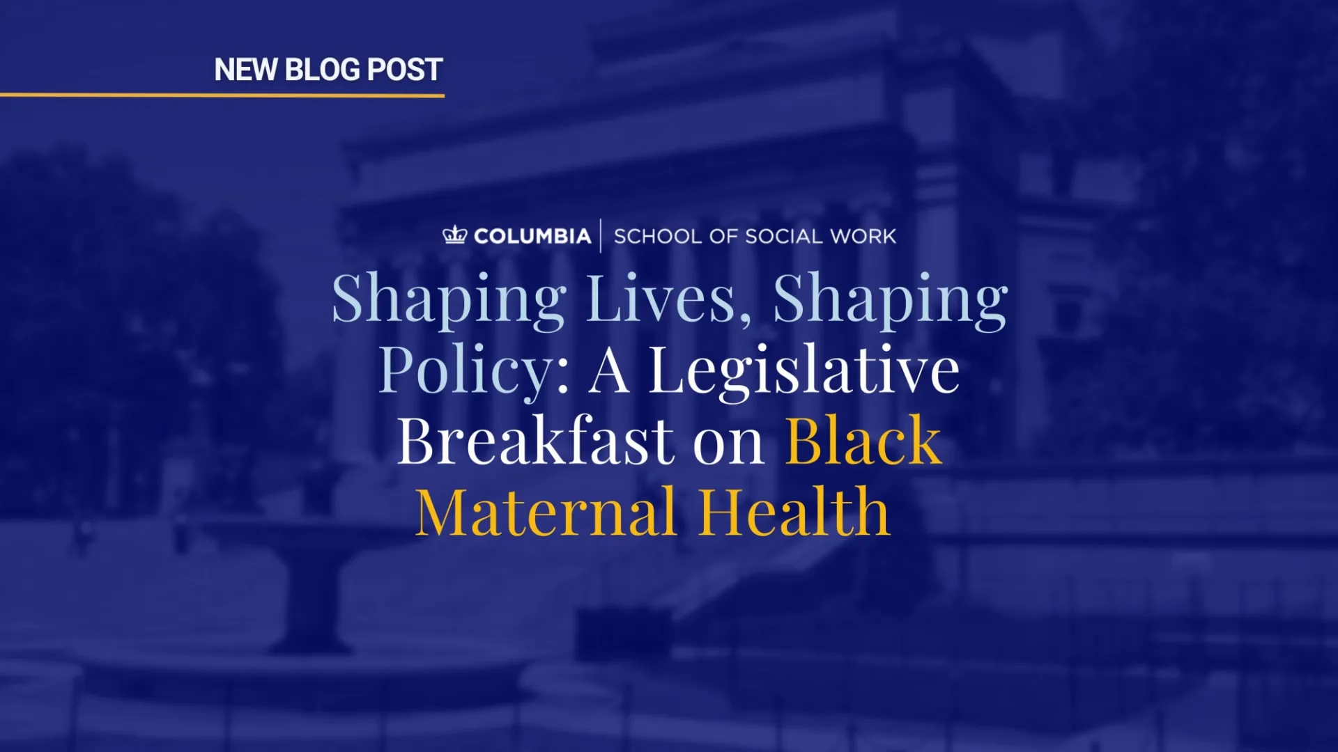 Shaping Lives, Changing Policy: A Legislative Breakfast on Black Maternal Health