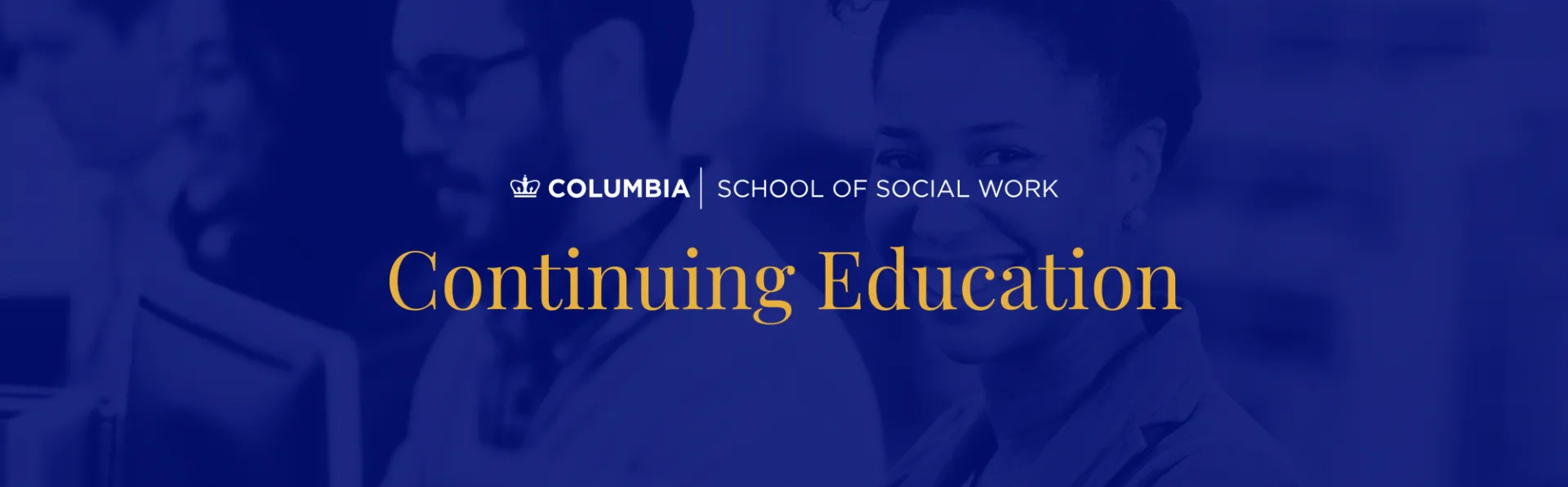 Picture of people in continuing education workshop. Text says "Continuing Education"