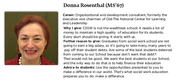 Donna smiles into camera wearing pearls and a rust colored blazer.