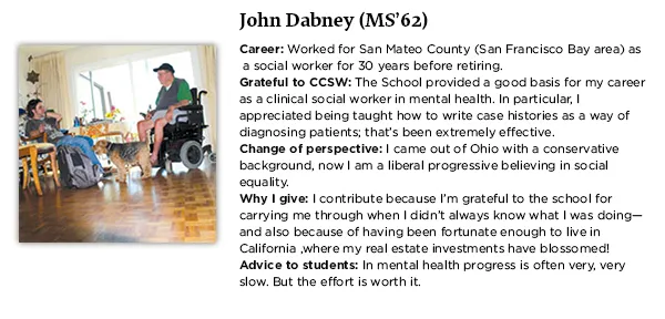 John is pictured in a chair while consulting with a client