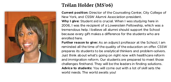 trelan holder smiles broadly into camera